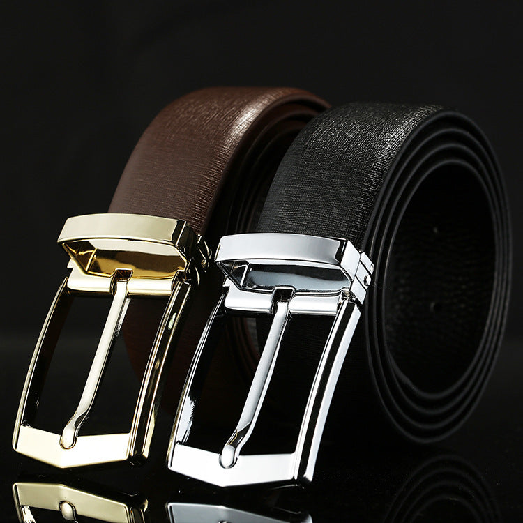 First Layer Cowhide Simplicity Pin Buckle Belt for Men