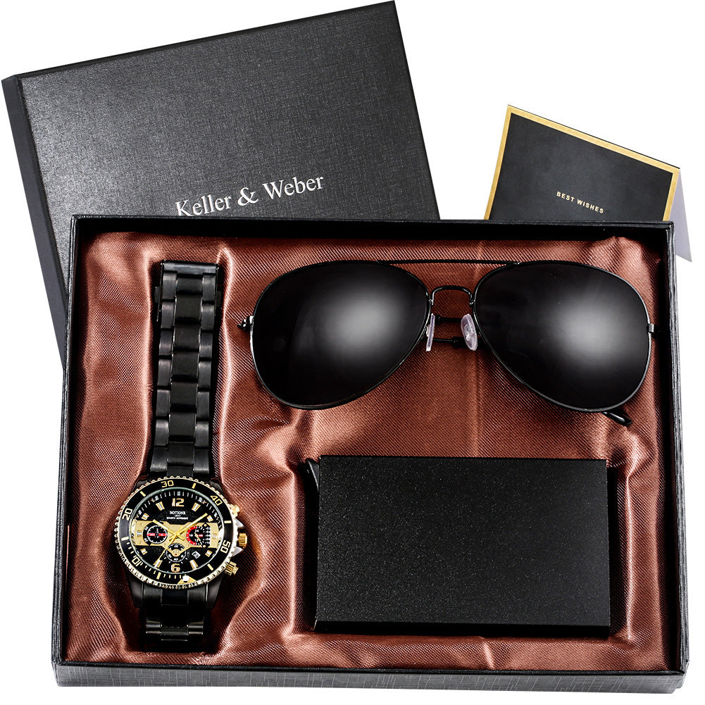Quartz Watch and Sunglasses Gift Set for Men