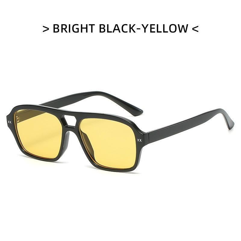 Retro Double Bridge Polygonal Sunglasses for Men and Women