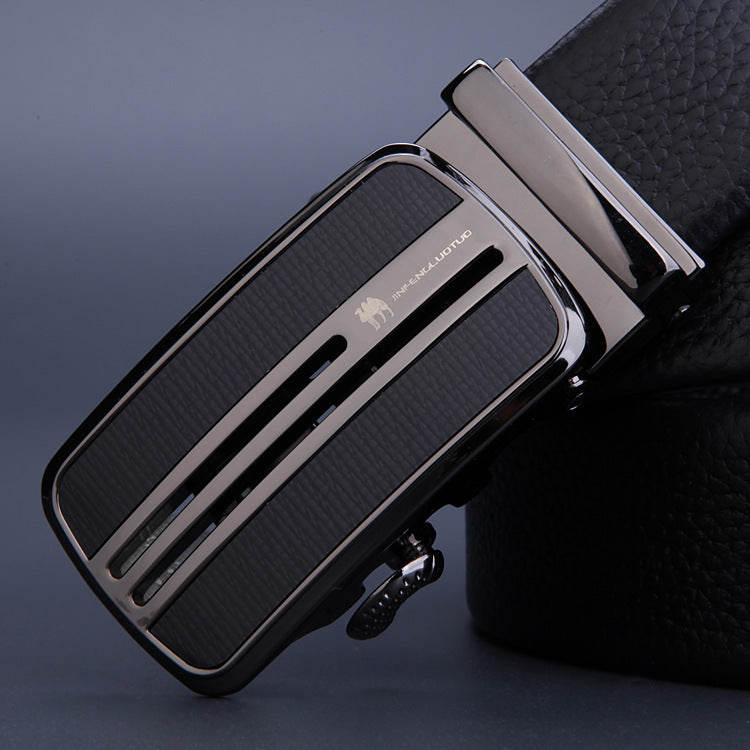 Leather Business Belt with Automatic Buckle