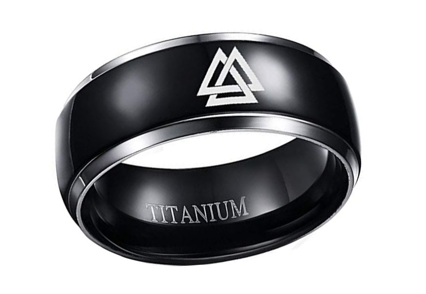 Triangle L Ring: Titanium Steel (Black)
