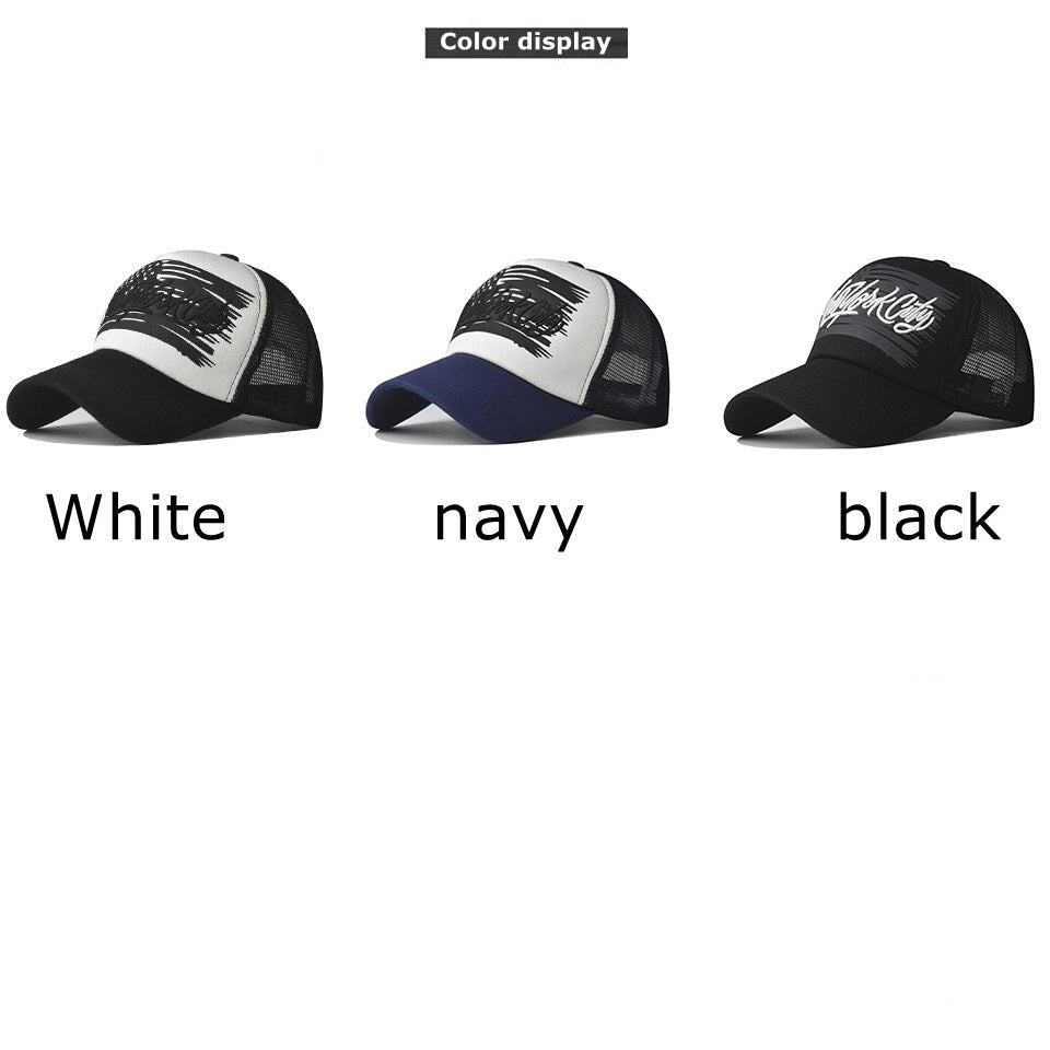Cotton Embroidered Baseball Cap Summer Color Matching Mesh Cap for Men and Women