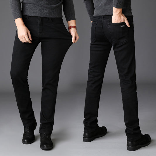 New Jeans Slim Straight Black Pants for Men