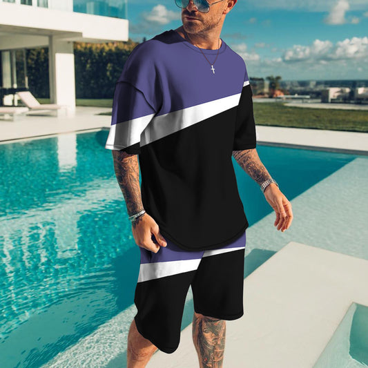 Trendy Casual Beach Style Texture 3D Digital Suit for Men
