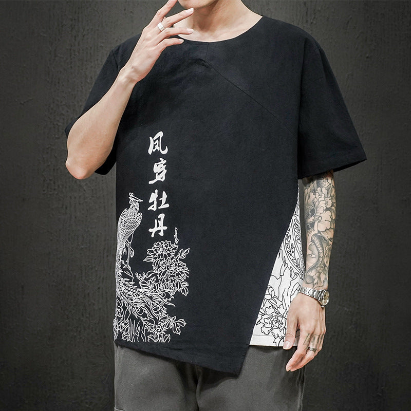 Casual Fashion Printed Short-Sleeved Top for Men
