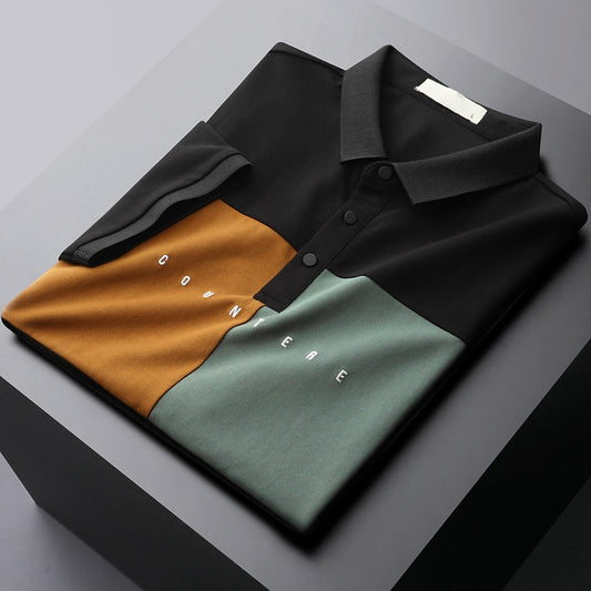 Ice Silk Lapel Polo Shirt Short Sleeves for Men