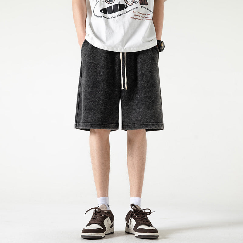 Fashionable Loose All-Match Trendy Straight Retro Cropped Pants for Men