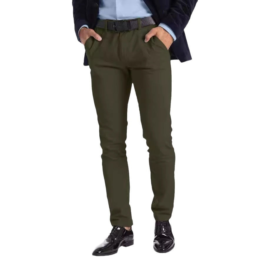 Business Micro-Elastic Straight-Leg Trousers for Men