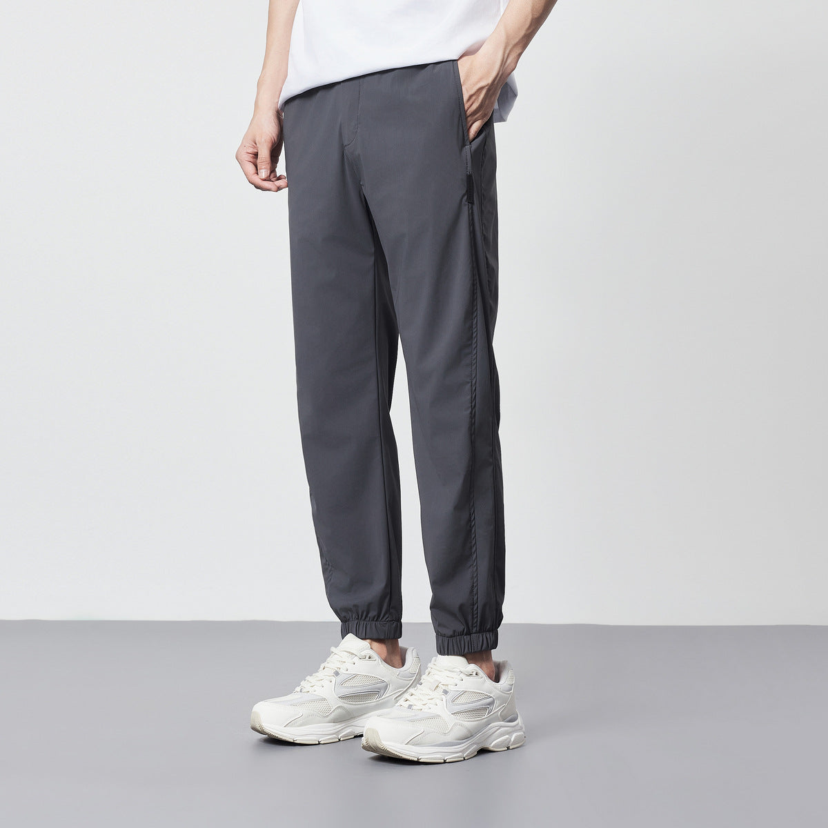 Ice Silk Cool Thin Casual Pants Ankle-Length Pants for Men