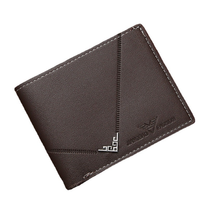 Simplicity Fashion Multi-Card-Slot Lychee Pattern Short Wallet for Men