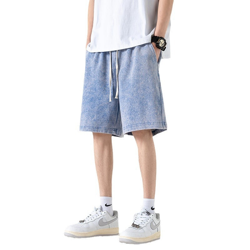 Fashionable Loose All-Match Trendy Straight Retro Cropped Pants for Men