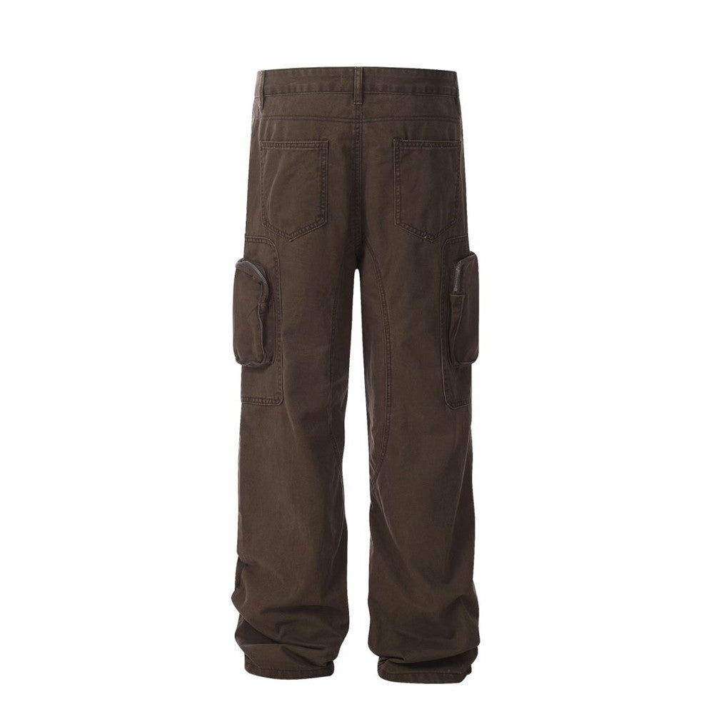 Dimensional Patch Pocket Straight-Leg Trousers for Men