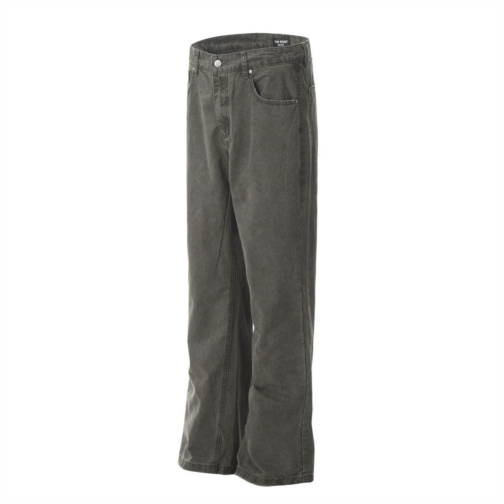 Casual Wide-Leg Simple Solid Color Pants for Men