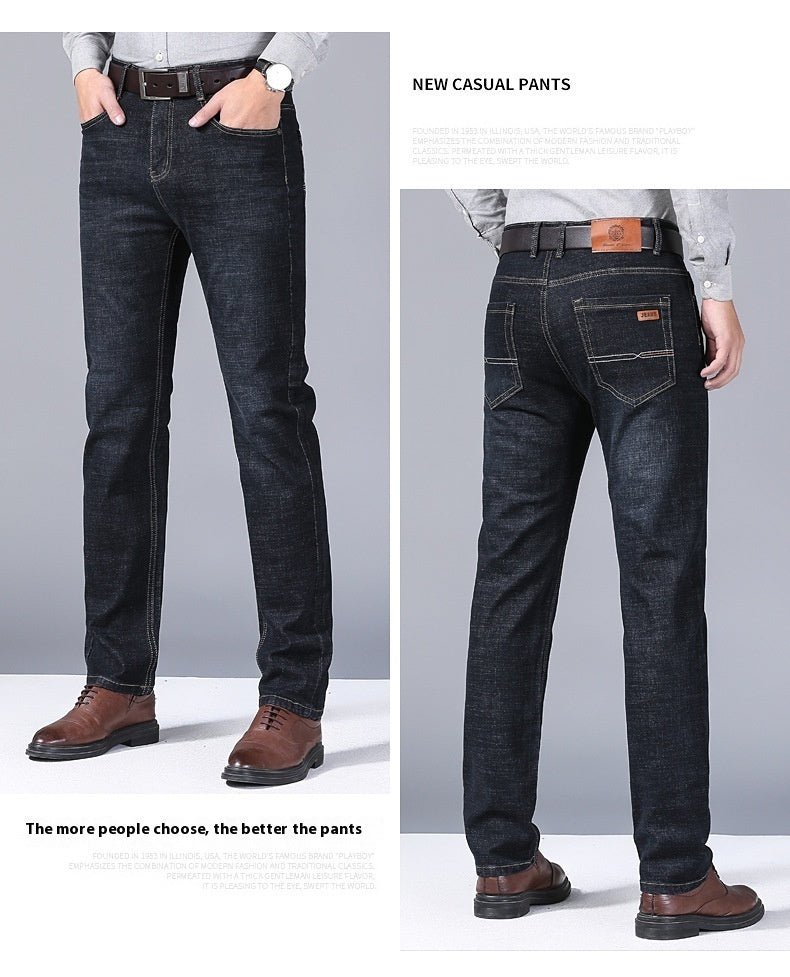 Autumn Thick Jeans Loose Straight for Men