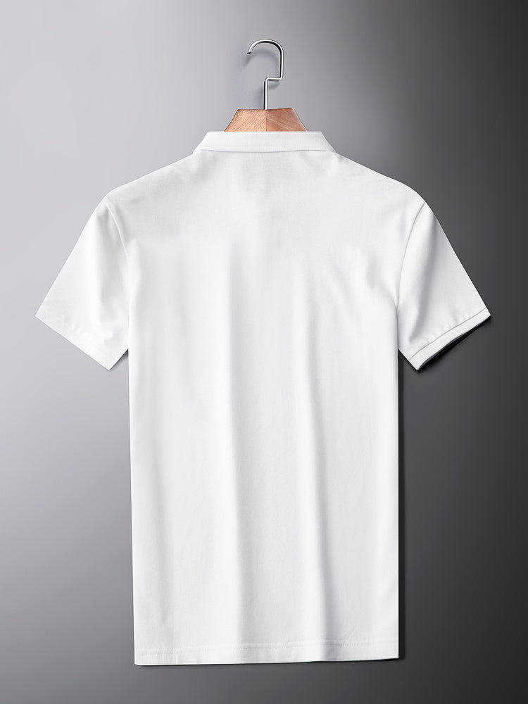Ice Silk Lapel Polo Shirt Short Sleeves for Men