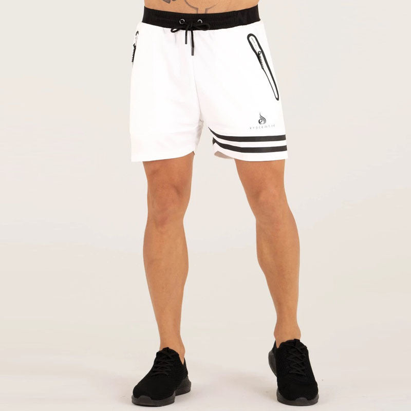 Quick-Drying Slim Fit Running Unilateral Striped Sports Shorts for Men