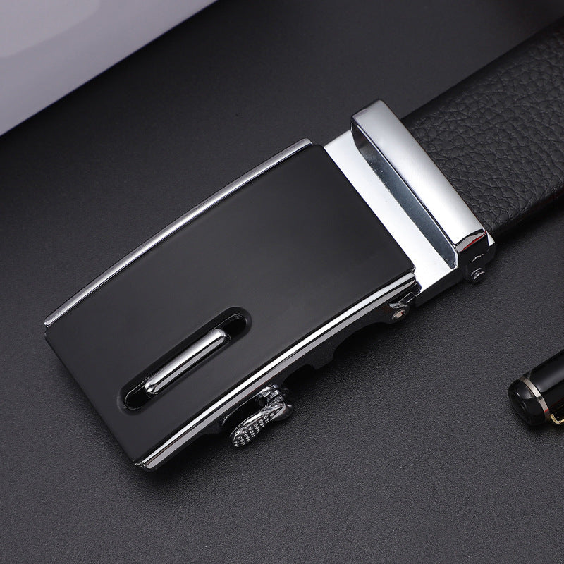 Soft Leather Belt with Automatic Buckle for Men