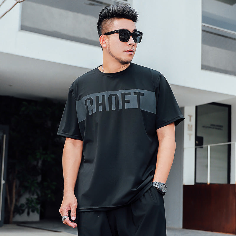 Silk Short-Sleeved Men's Trend Loose and Cool T-shirt