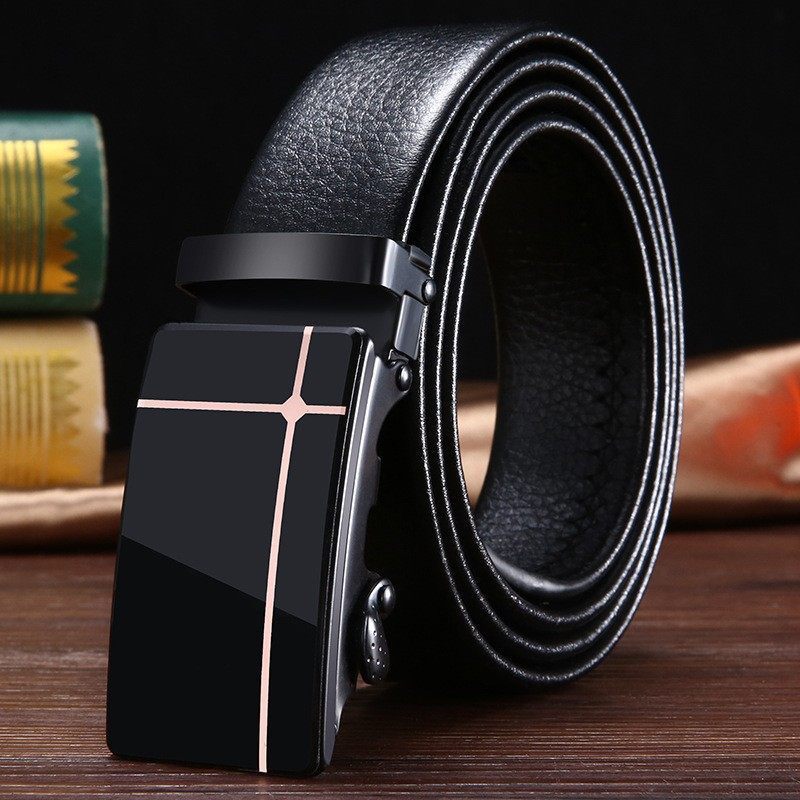 Leisure Middle-Aged Youth Business Automatic Buckle Belt for Men