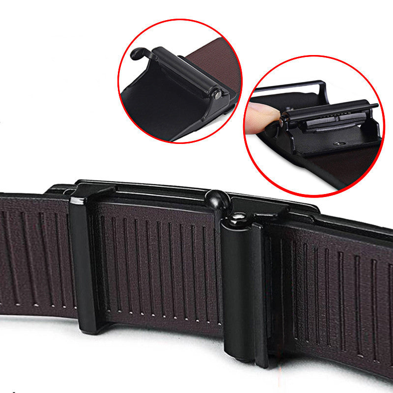 Toothless Automatic Buckle Leather Belt for Men