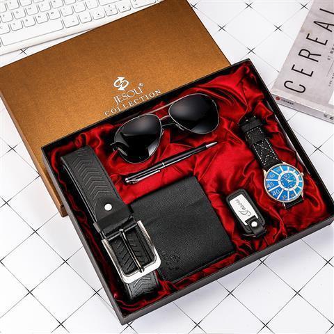 Gift Box Set: Watch, Wallet, Sunglasses and Belt for Men